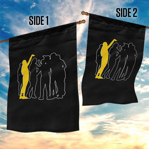 Viral Basketball Pointing Huddle Garden Flag Funny Women Sports Culture Meme Yellow Silhouette Graphic TS02 Print Your Wear