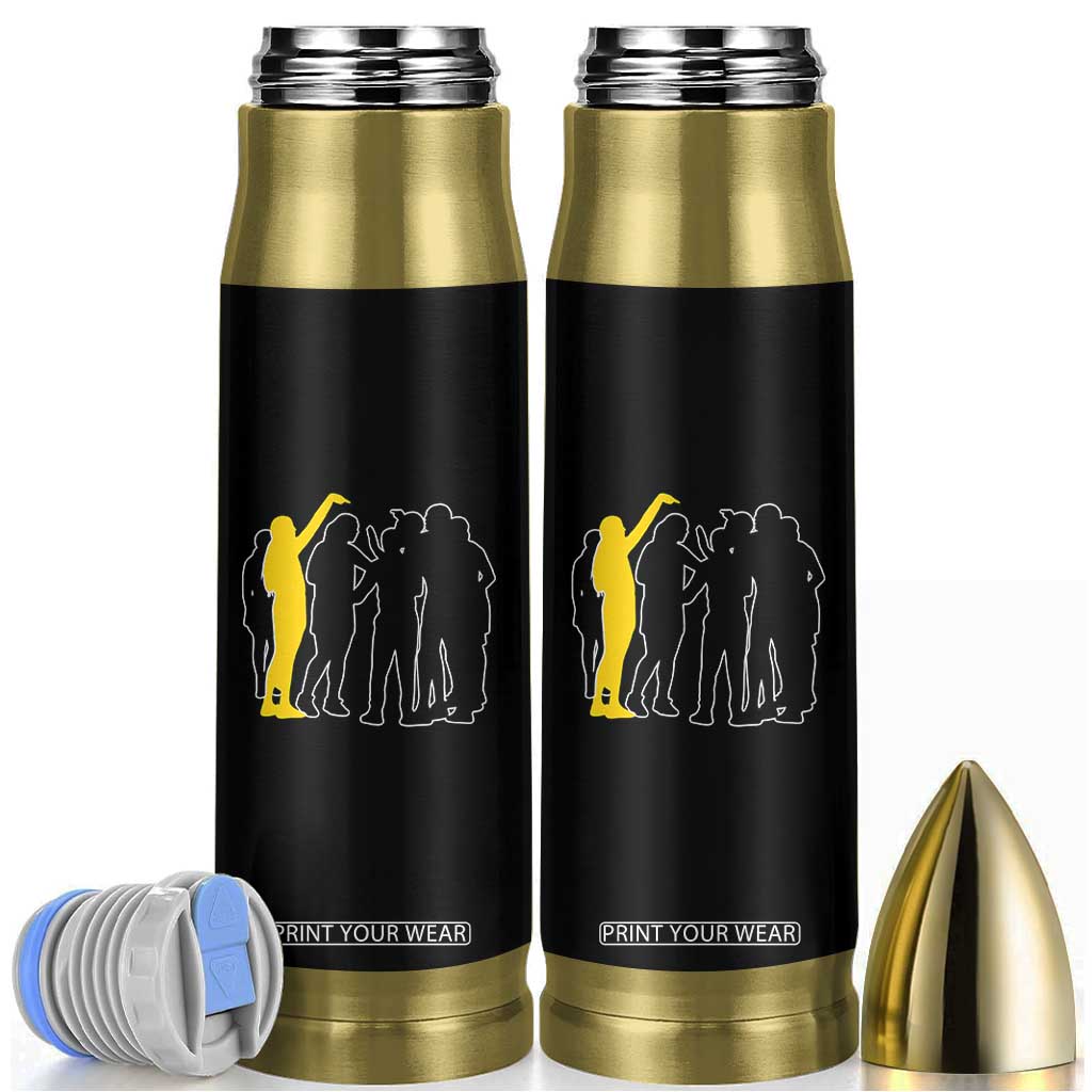 Viral Basketball Pointing Huddle Bullet Tumbler Funny Women Sports Culture Meme Yellow Silhouette Graphic TS02 Black Print Your Wear