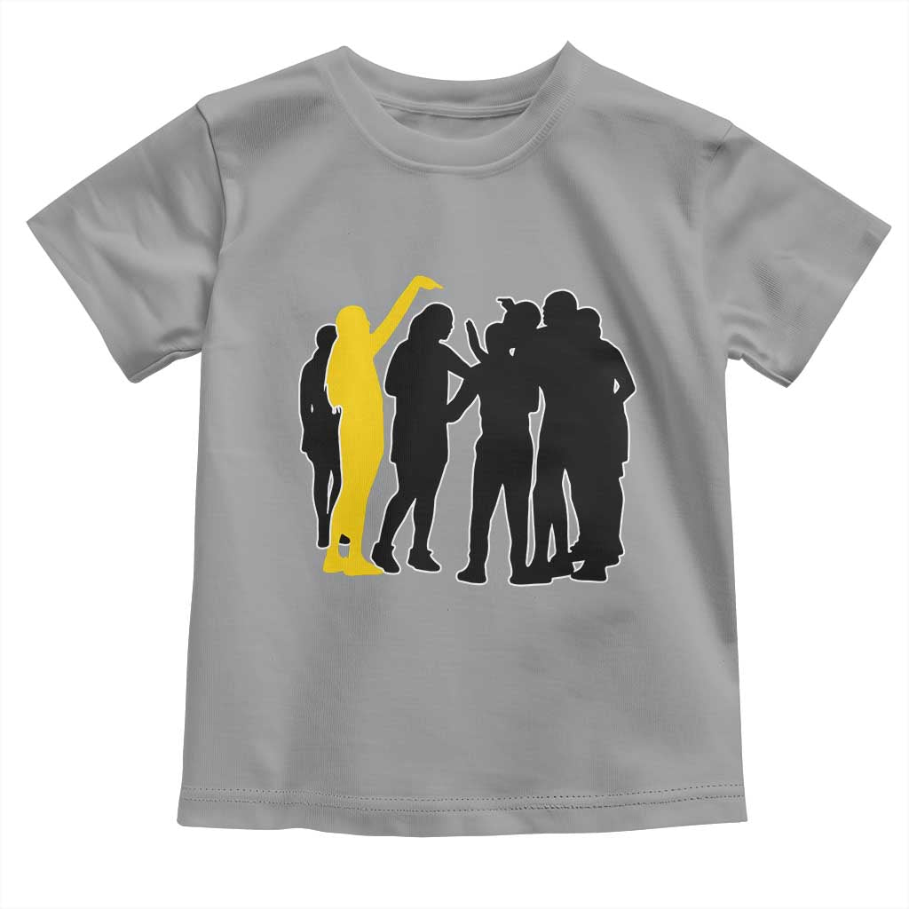 Viral Basketball Pointing Huddle Toddler T Shirt Funny Women Sports Culture Meme Yellow Silhouette Graphic TS02 Sport Gray Print Your Wear