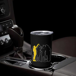 Viral Basketball Pointing Huddle Tumbler Cup Funny Women Sports Culture Meme Yellow Silhouette Graphic TS02 Print Your Wear