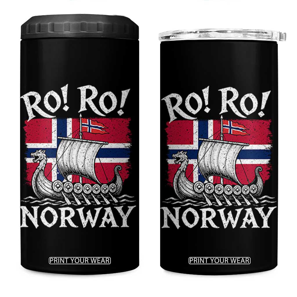 Funny Norway Viking Longship Ro Ro 4 in 1 Can Cooler Tumbler Vintage Norge Norwegian Flag Football Fans TS02 One Size: 16 oz Black Print Your Wear