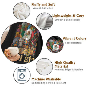 Y Si Si Mexican Flag Fiesta Taco Tequila Sugar Skull Graphic Throw Blanket What If Mexico Party Culture Performance TS02 Print Your Wear