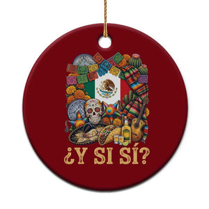 Y Si Si Mexican Flag Fiesta Taco Tequila Sugar Skull Graphic Ceramic Ornament What If Mexico Party Culture Performance TS02 1pc Red Print Your Wear