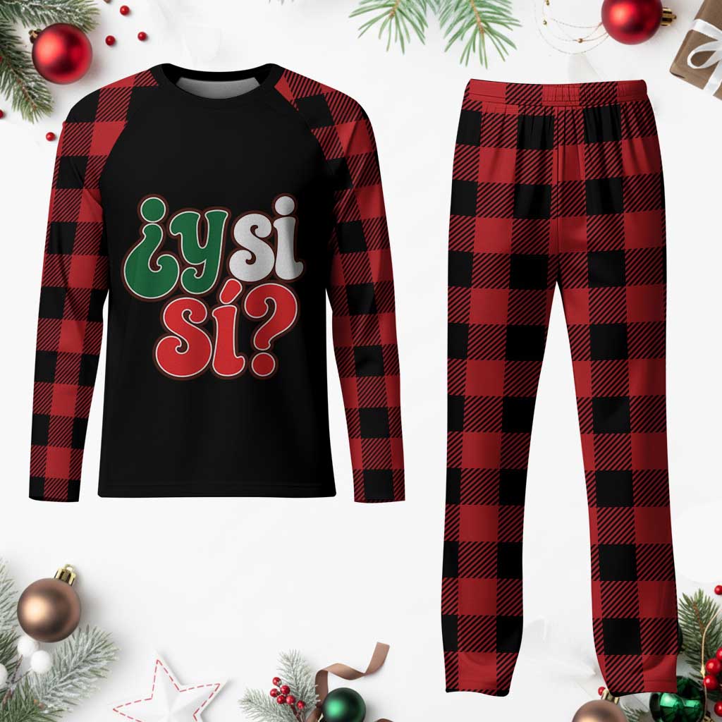Y Si Si Mexican Flag Colors Typography Plaid Pajama Set What If Mexico Slang Spanish TS02 Buffalo Plaid Print Your Wear