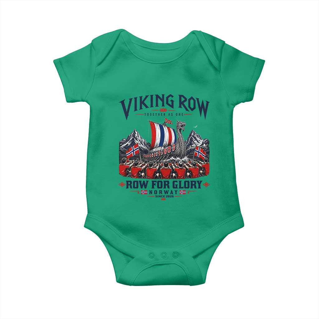 Viking Row Ro Ro Norway Norge Norwegian Flag Baby Onesie Row For Glory Norway Together As One Retro Football Fans TS02 Irish Green Print Your Wear