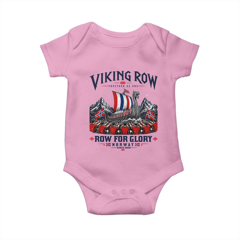 Viking Row Ro Ro Norway Norge Norwegian Flag Baby Onesie Row For Glory Norway Together As One Retro Football Fans TS02 Light Pink Print Your Wear