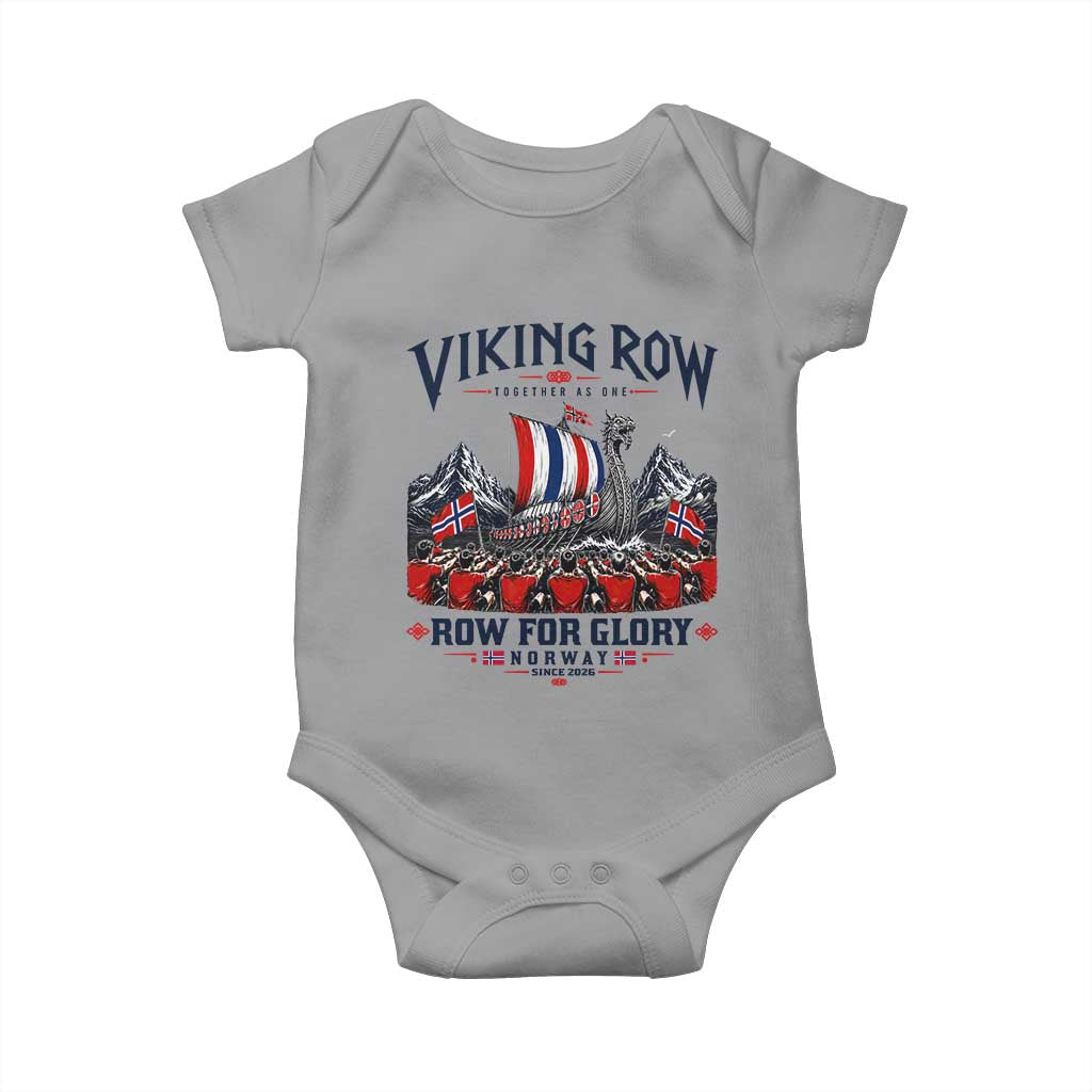 Viking Row Ro Ro Norway Norge Norwegian Flag Baby Onesie Row For Glory Norway Together As One Retro Football Fans TS02 Sport Gray Print Your Wear