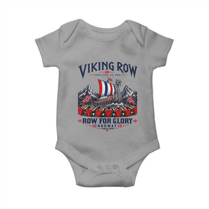 Viking Row Ro Ro Norway Norge Norwegian Flag Baby Onesie Row For Glory Norway Together As One Retro Football Fans TS02 Sport Gray Print Your Wear