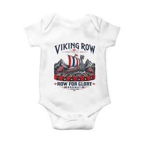 Viking Row Ro Ro Norway Norge Norwegian Flag Baby Onesie Row For Glory Norway Together As One Retro Football Fans TS02 White Print Your Wear