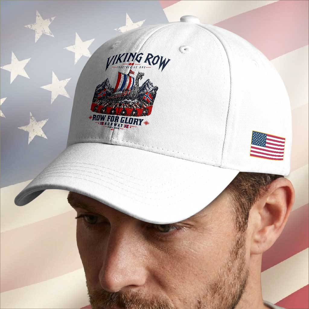 Viking Row Ro Ro Norway Norge Norwegian Flag Baseball Cap Row For Glory Norway Together As One Retro Football Fans TS02 Print Your Wear