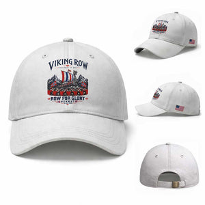 Viking Row Ro Ro Norway Norge Norwegian Flag Baseball Cap Row For Glory Norway Together As One Retro Football Fans TS02 Baseball Cap Universal Fit White Print Your Wear
