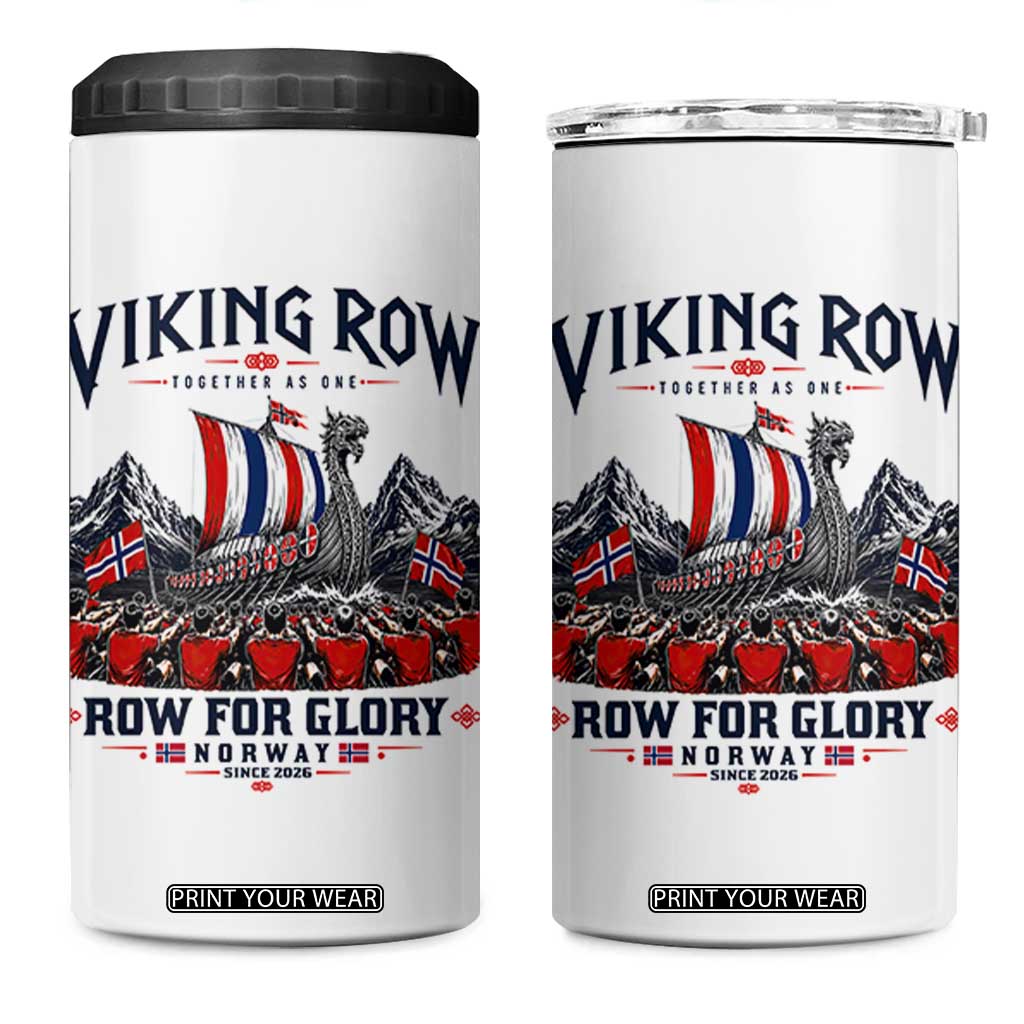 Viking Row Ro Ro Norway Norge Norwegian Flag 4 in 1 Can Cooler Tumbler Row For Glory Norway Together As One Retro Football Fans TS02 One Size: 16 oz White Print Your Wear