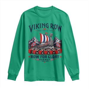 Viking Row Ro Ro Norway Norge Norwegian Flag Long Sleeve Shirt Row For Glory Norway Together As One Retro Football Fans TS02 Irish Green Print Your Wear