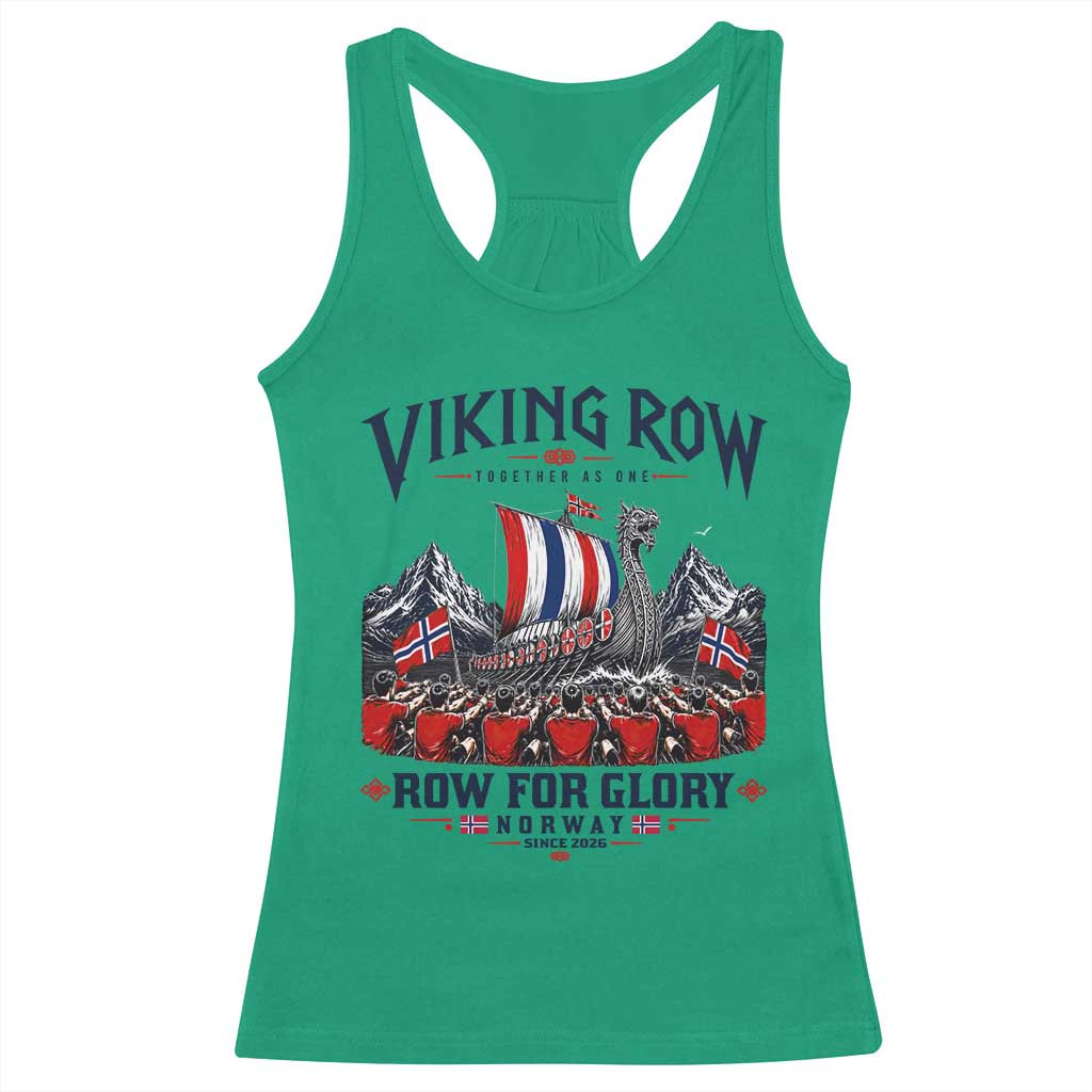 Viking Row Ro Ro Norway Norge Norwegian Flag Racerback Tank Top Row For Glory Norway Together As One Retro Football Fans TS02 Irish Green Print Your Wear