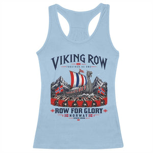 Viking Row Ro Ro Norway Norge Norwegian Flag Racerback Tank Top Row For Glory Norway Together As One Retro Football Fans TS02 Light Blue Print Your Wear