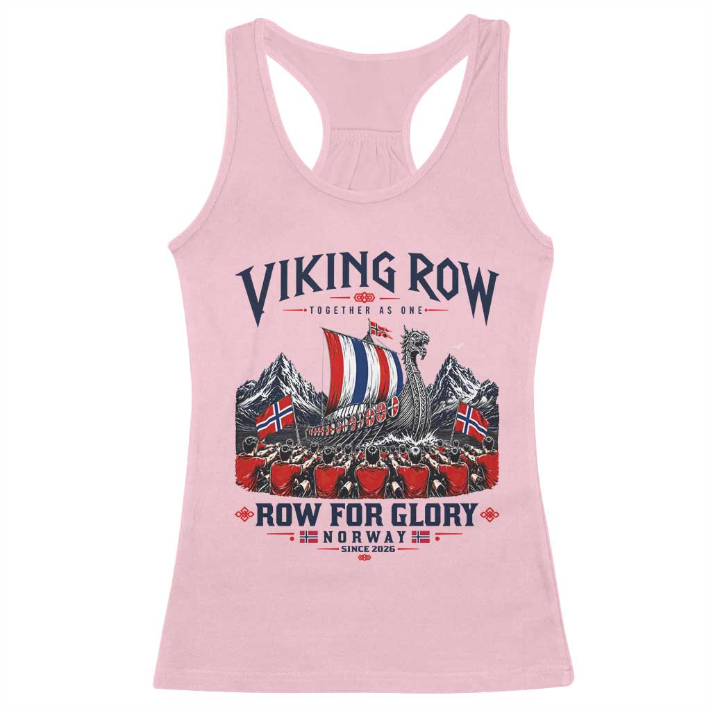 Viking Row Ro Ro Norway Norge Norwegian Flag Racerback Tank Top Row For Glory Norway Together As One Retro Football Fans TS02 Light Pink Print Your Wear