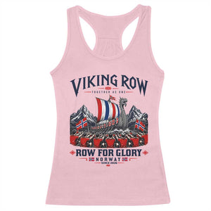 Viking Row Ro Ro Norway Norge Norwegian Flag Racerback Tank Top Row For Glory Norway Together As One Retro Football Fans TS02 Light Pink Print Your Wear