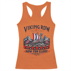Viking Row Ro Ro Norway Norge Norwegian Flag Racerback Tank Top Row For Glory Norway Together As One Retro Football Fans TS02 Orange Print Your Wear