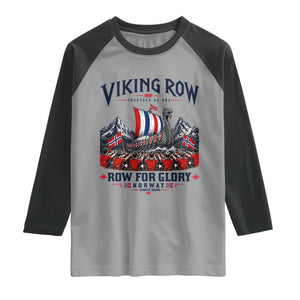 Viking Row Ro Ro Norway Norge Norwegian Flag Raglan Shirt Row For Glory Norway Together As One Retro Football Fans TS02 Sport Gray Black Print Your Wear