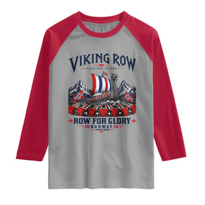 Viking Row Ro Ro Norway Norge Norwegian Flag Raglan Shirt Row For Glory Norway Together As One Retro Football Fans TS02 Sport Gray Red Print Your Wear