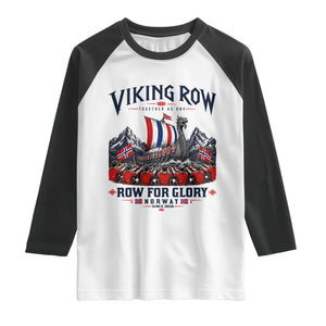 Viking Row Ro Ro Norway Norge Norwegian Flag Raglan Shirt Row For Glory Norway Together As One Retro Football Fans TS02 White Black Print Your Wear