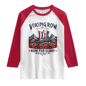 Viking Row Ro Ro Norway Norge Norwegian Flag Raglan Shirt Row For Glory Norway Together As One Retro Football Fans TS02 White Red Print Your Wear