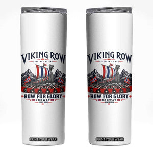 Viking Row Ro Ro Norway Norge Norwegian Flag Skinny Tumbler Row For Glory Norway Together As One Retro Football Fans TS02 White Print Your Wear