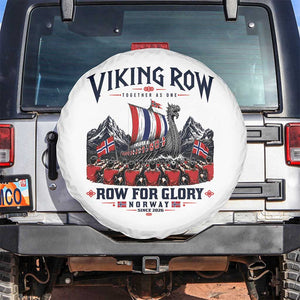 Viking Row Ro Ro Norway Norge Norwegian Flag Spare Tire Cover Row For Glory Norway Together As One Retro Football Fans TS02 No hole White Print Your Wear