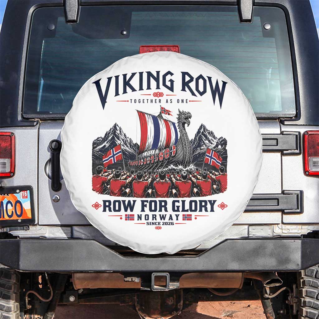 Viking Row Ro Ro Norway Norge Norwegian Flag Spare Tire Cover Row For Glory Norway Together As One Retro Football Fans TS02 No hole White Print Your Wear