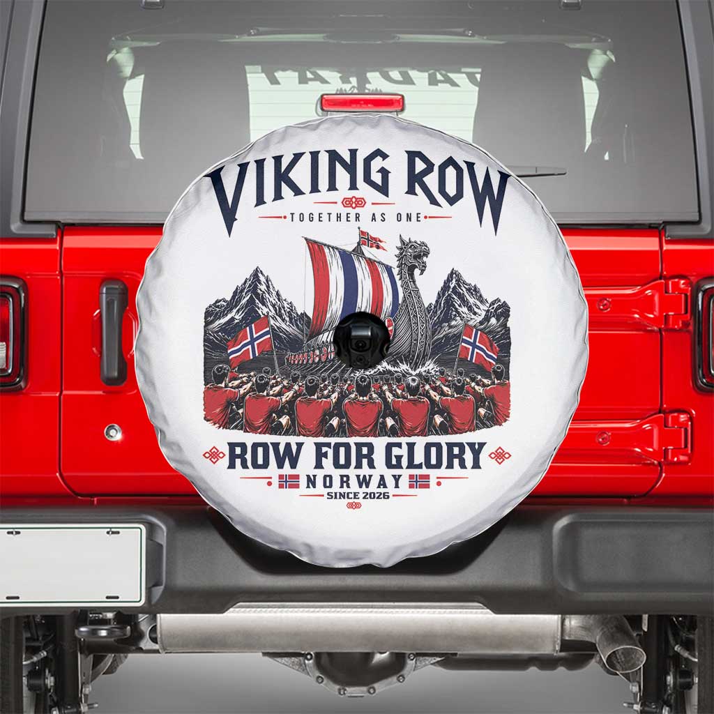 Viking Row Ro Ro Norway Norge Norwegian Flag Spare Tire Cover Row For Glory Norway Together As One Retro Football Fans TS02 White Print Your Wear