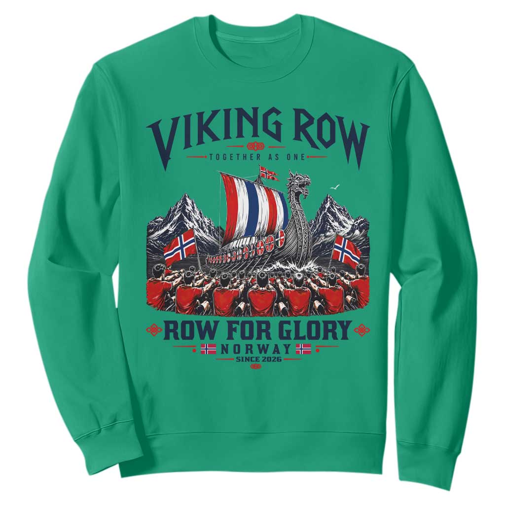 Viking Row Ro Ro Norway Norge Norwegian Flag Sweatshirt Row For Glory Norway Together As One Retro Football Fans TS02 Irish Green Print Your Wear