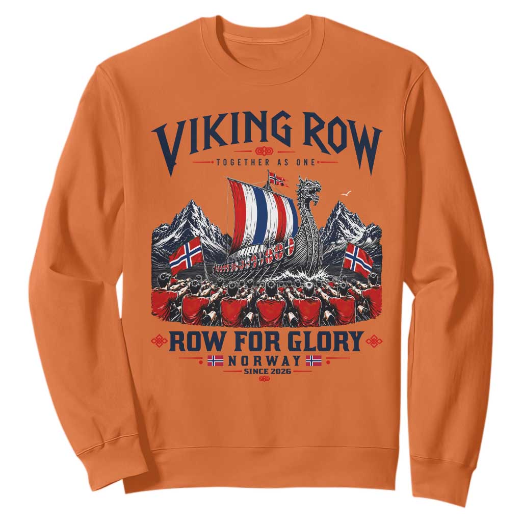 Viking Row Ro Ro Norway Norge Norwegian Flag Sweatshirt Row For Glory Norway Together As One Retro Football Fans TS02 Orange Print Your Wear