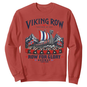 Viking Row Ro Ro Norway Norge Norwegian Flag Sweatshirt Row For Glory Norway Together As One Retro Football Fans TS02 Red Print Your Wear