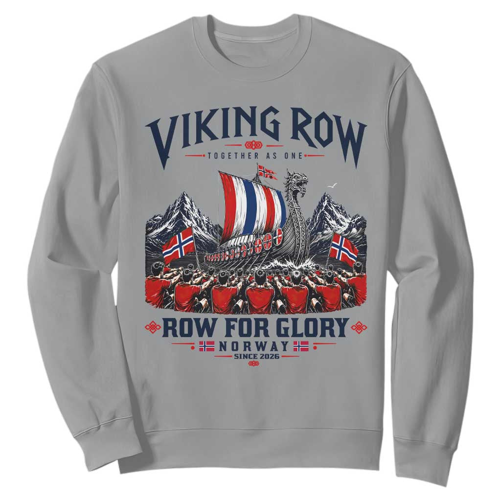 Viking Row Ro Ro Norway Norge Norwegian Flag Sweatshirt Row For Glory Norway Together As One Retro Football Fans TS02 Sport Gray Print Your Wear