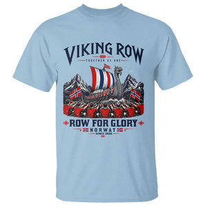 Viking Row Ro Ro Norway Norge Norwegian Flag T Shirt Row For Glory Norway Together As One Retro Football Fans TS02 Light Blue Print Your Wear