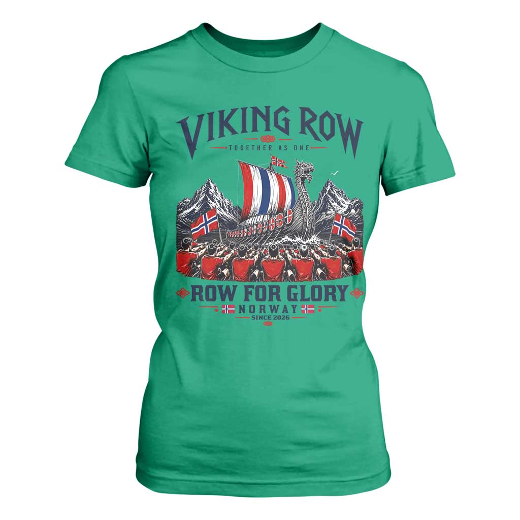 Viking Row Ro Ro Norway Norge Norwegian Flag T Shirt For Women Row For Glory Norway Together As One Retro Football Fans TS02 Irish Green Print Your Wear