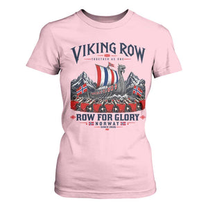 Viking Row Ro Ro Norway Norge Norwegian Flag T Shirt For Women Row For Glory Norway Together As One Retro Football Fans TS02 Light Pink Print Your Wear