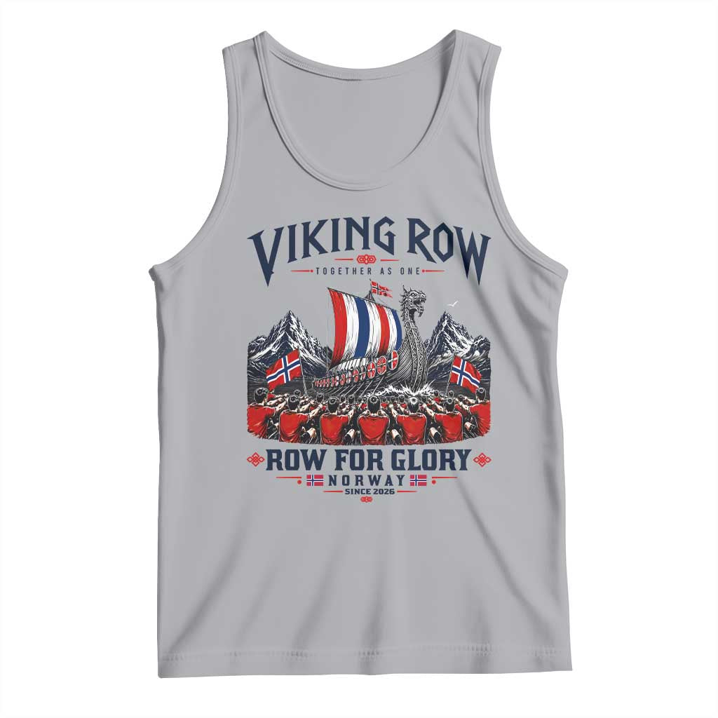 Viking Row Ro Ro Norway Norge Norwegian Flag Tank Top Row For Glory Norway Together As One Retro Football Fans TS02 Athletic Heather Print Your Wear