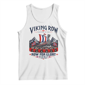 Viking Row Ro Ro Norway Norge Norwegian Flag Tank Top Row For Glory Norway Together As One Retro Football Fans TS02 White Print Your Wear