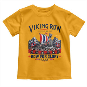 Viking Row Ro Ro Norway Norge Norwegian Flag Toddler T Shirt Row For Glory Norway Together As One Retro Football Fans TS02 Gold Print Your Wear