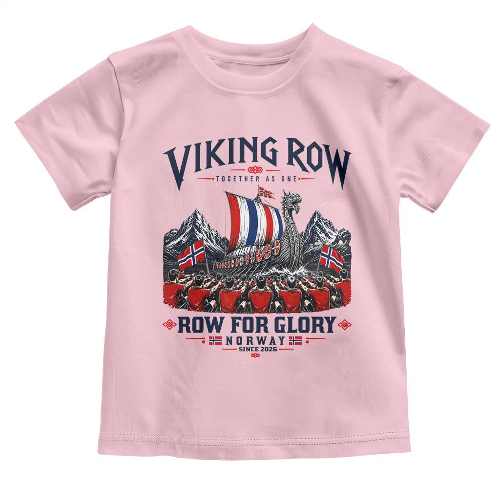Viking Row Ro Ro Norway Norge Norwegian Flag Toddler T Shirt Row For Glory Norway Together As One Retro Football Fans TS02 Light Pink Print Your Wear