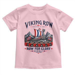Viking Row Ro Ro Norway Norge Norwegian Flag Toddler T Shirt Row For Glory Norway Together As One Retro Football Fans TS02 Light Pink Print Your Wear