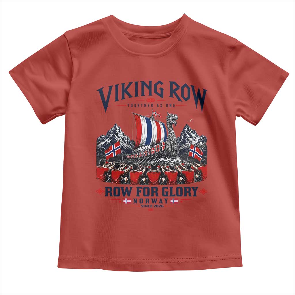 Viking Row Ro Ro Norway Norge Norwegian Flag Toddler T Shirt Row For Glory Norway Together As One Retro Football Fans TS02 Red Print Your Wear