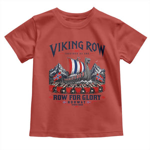 Viking Row Ro Ro Norway Norge Norwegian Flag Toddler T Shirt Row For Glory Norway Together As One Retro Football Fans TS02 Red Print Your Wear