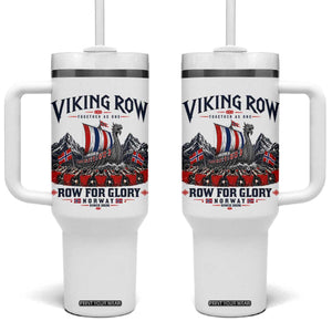 Viking Row Ro Ro Norway Norge Norwegian Flag Tumbler With Handle Row For Glory Norway Together As One Retro Football Fans TS02 One Size: 40 oz White Print Your Wear