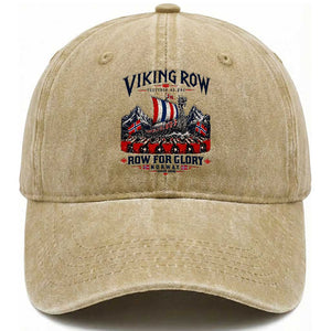 Viking Row Ro Ro Norway Norge Norwegian Flag Washed Cotton Baseball Cap Row For Glory Norway Together As One Retro Football Fans TS02 Print Your Wear