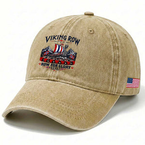 Viking Row Ro Ro Norway Norge Norwegian Flag Washed Cotton Baseball Cap Row For Glory Norway Together As One Retro Football Fans TS02 Print Your Wear