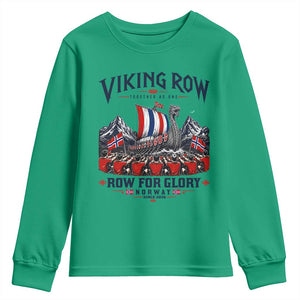 Viking Row Ro Ro Norway Norge Norwegian Flag Youth Sweatshirt Row For Glory Norway Together As One Retro Football Fans TS02 Irish Green Print Your Wear