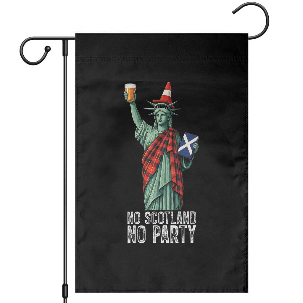 No Scotland No Party Funny Statue of Liberty Celebration Garden Flag Saltire Flag Glasgow Cone Scottish Football Fans TS02 Black Print Your Wear
