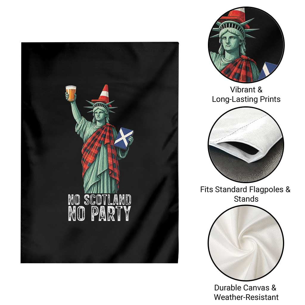 No Scotland No Party Funny Statue of Liberty Celebration Garden Flag Saltire Flag Glasgow Cone Scottish Football Fans TS02 Print Your Wear